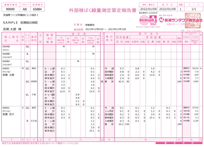 測定報告書